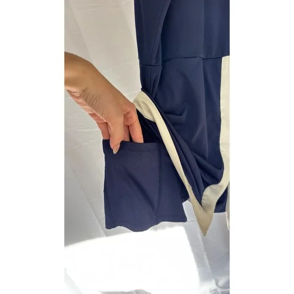 $235 NWOT STAUD Court Top Spin Navy Blue Halter Skirt Dress Contrast Trim $235 NWOT STAUD Court Top Spin Navy Blue Halter Skirt Dress Contrast Trim